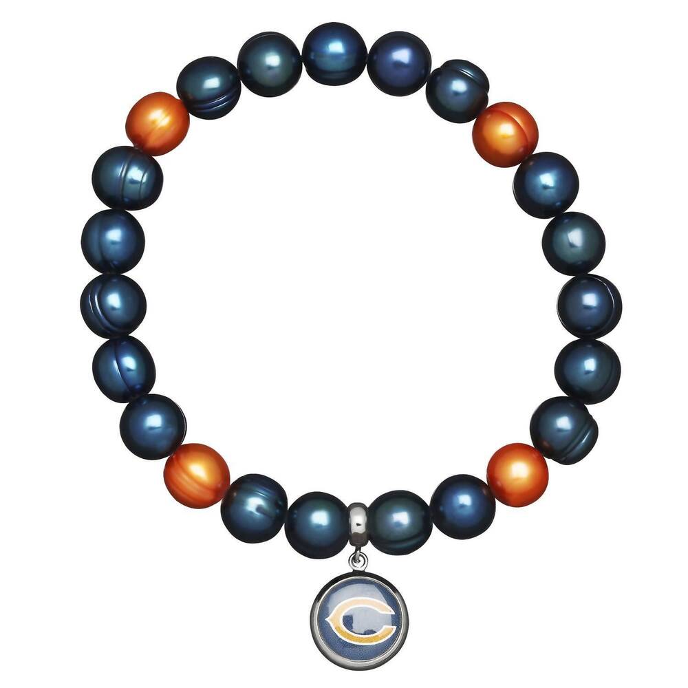 NEW HONORA chicago bears stretch pearl bracelet in blue